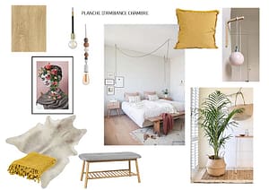 planche d'ambiance pour une chambre