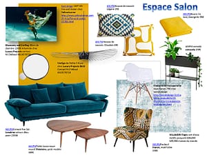 planche shopping pour un salon